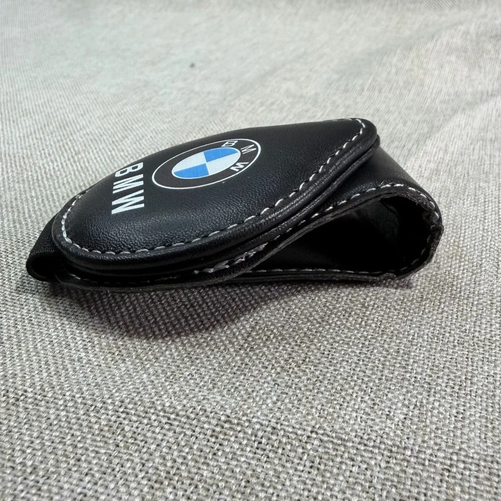 BMW Logo Black Leatherette Sunglass Holder - Picture 2 of 3